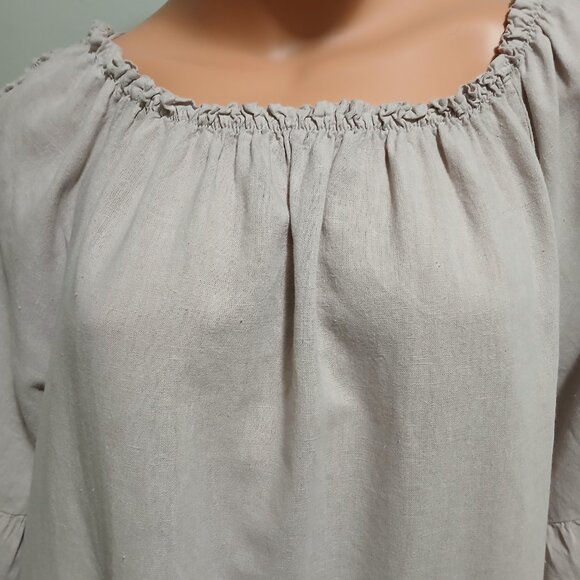 Terzo Millennio Linen Tiered Dress Extra Large Size 0X Made in Italy Lace Accent - Picture 3 of 14